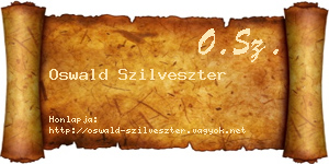 Oswald Szilveszter névjegykártya